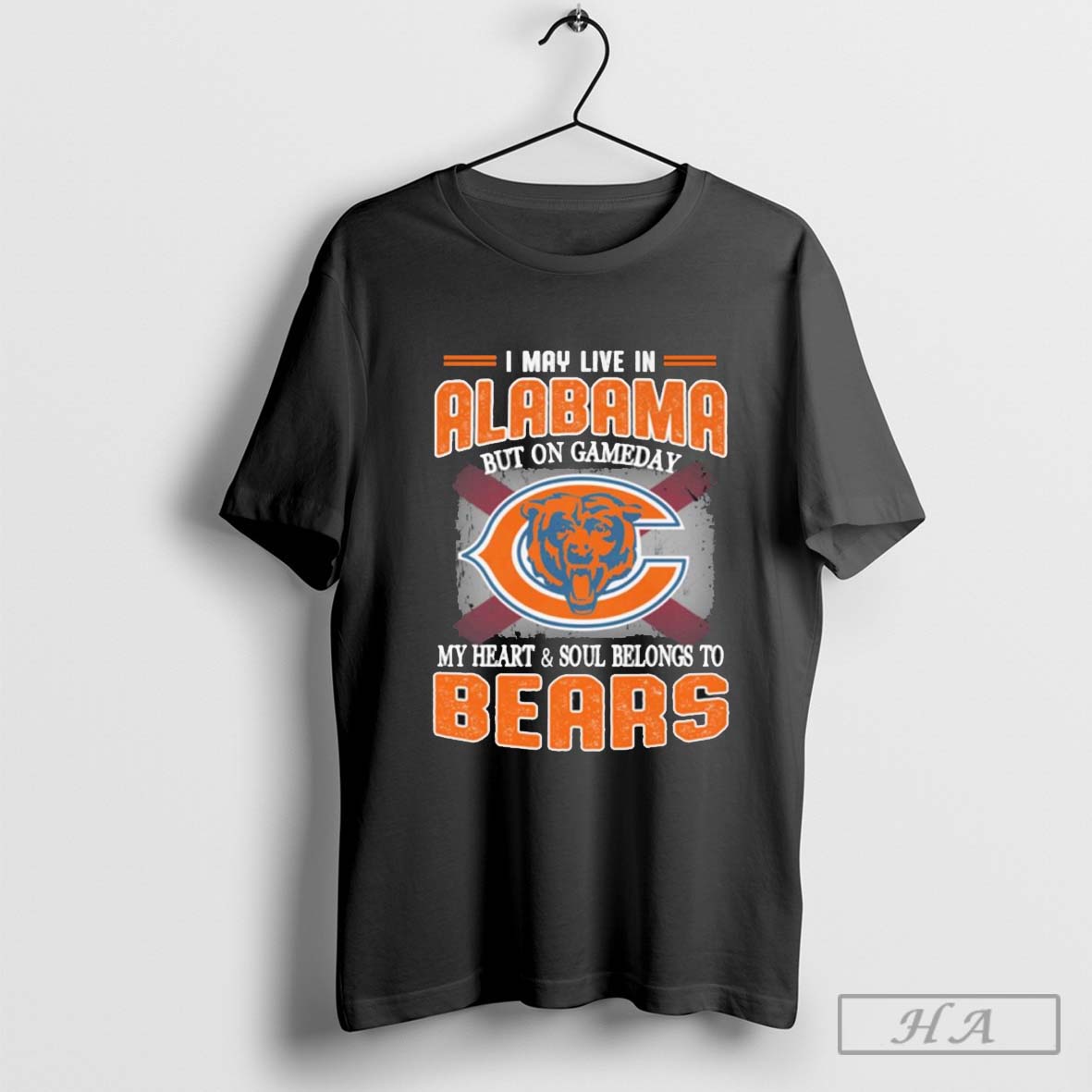 I May Live In Alabama But On Gameday My Heart Soul Belong To Chicago Bears Shirt