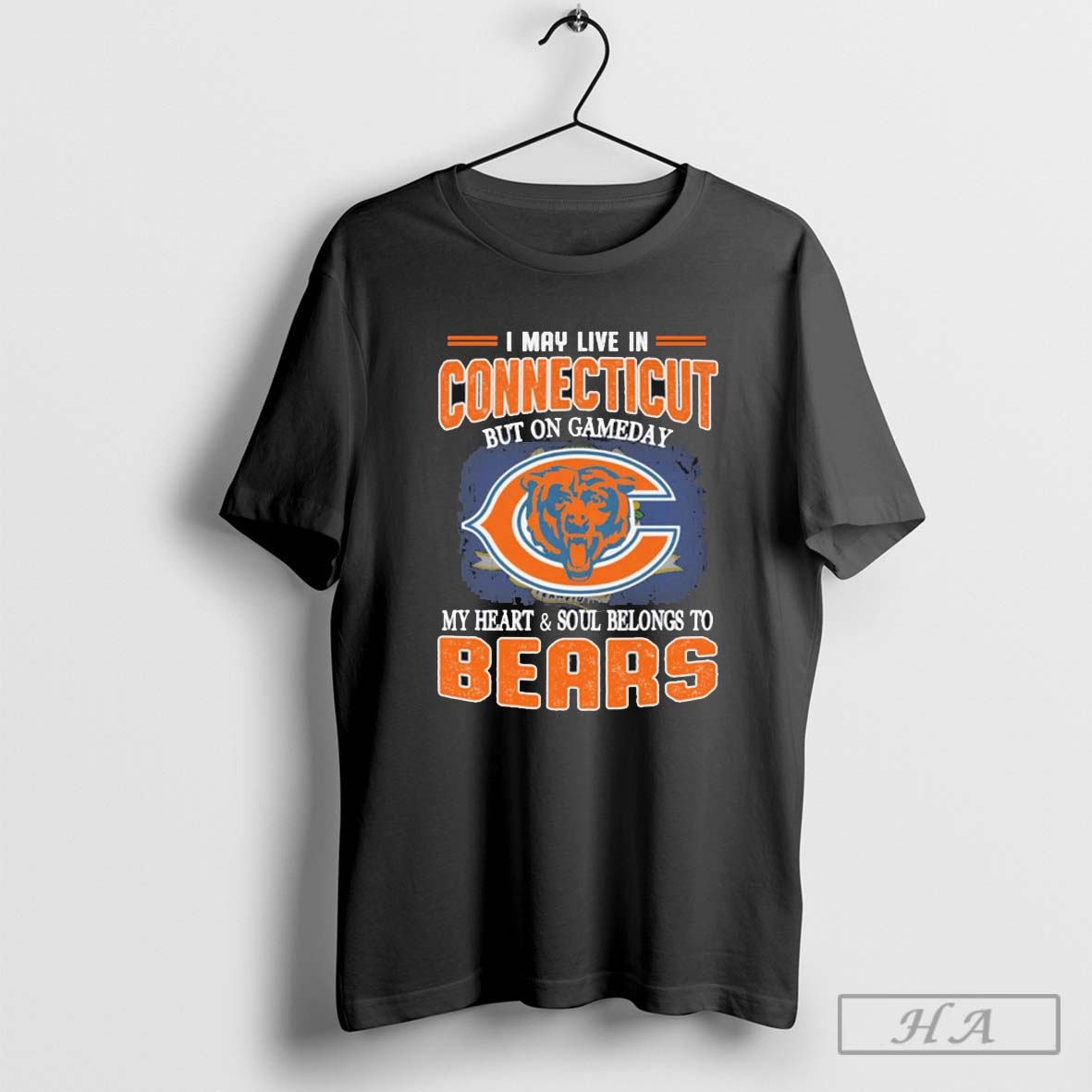 I May Live In Connecticut But On Gameday My Heart Soul Belong To Chicago Bears Shirt