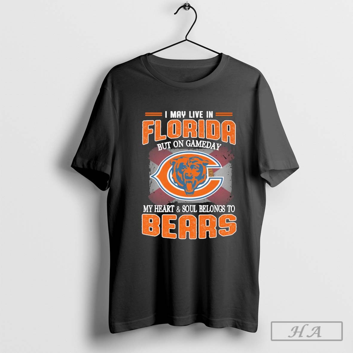 I May Live In Florida But On Gameday My Heart Soul Belong To Chicago Bears Shirt