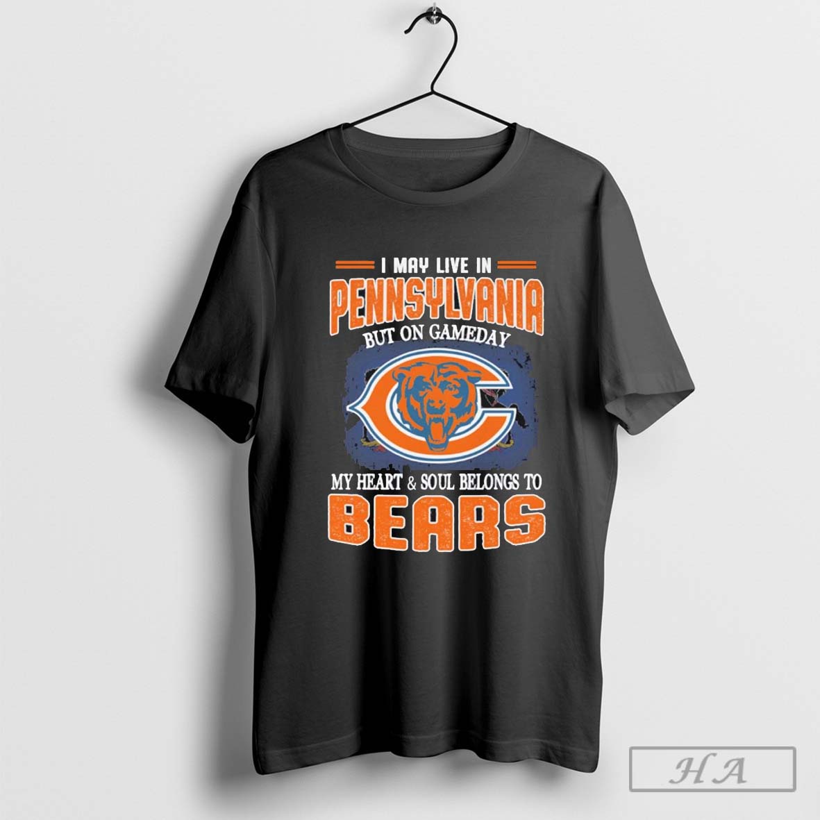 I May Live In Pennsylvania But On Gameday My Heart Soul Belong To Chicago Bears Shirt