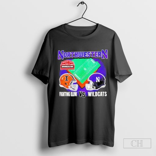 Illinois Fighting Illini vs Northwestern Wildcats Wrigley Field home of Chicago Cubs T-shirt