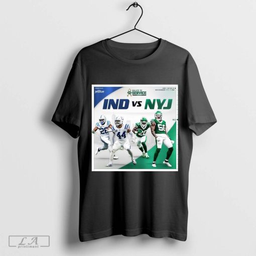 Indianapolis Colts vs New York Jets Nov 17-2024 Week 11 NFL Salute To Service Poster t-shirt