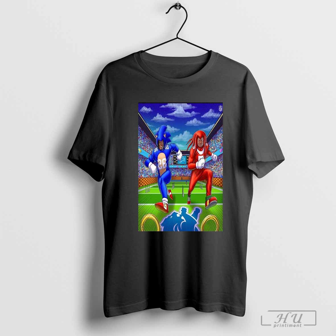 Jahmyr Gibbs And David Montgomery Detroit Lions Happy Halloween From Sonic And Knuckles Nfl T Shirt
