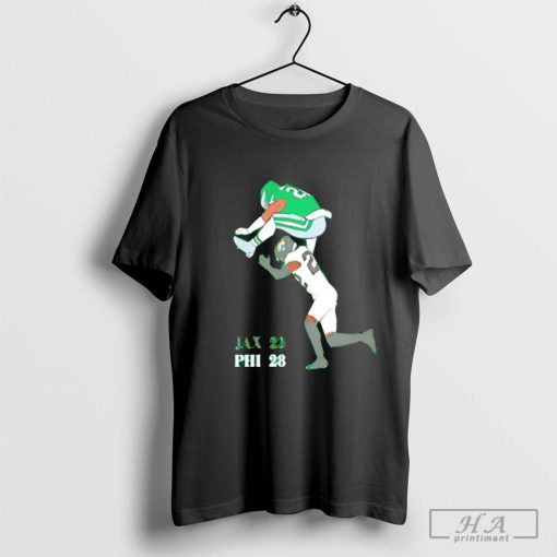 Jax vs Phi 2024 Fly Saquon Fly Eagles Saquon Barkley The Reverse Hurdle Jarrian Jones T-shirt