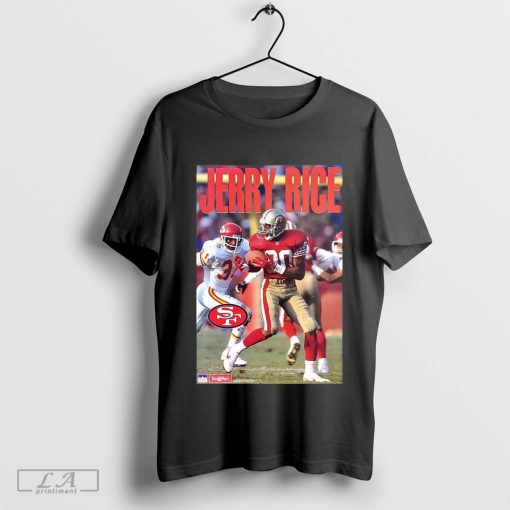 Jerry Rice On The Run San Francisco 49ers NFL Action Poster t-shirt