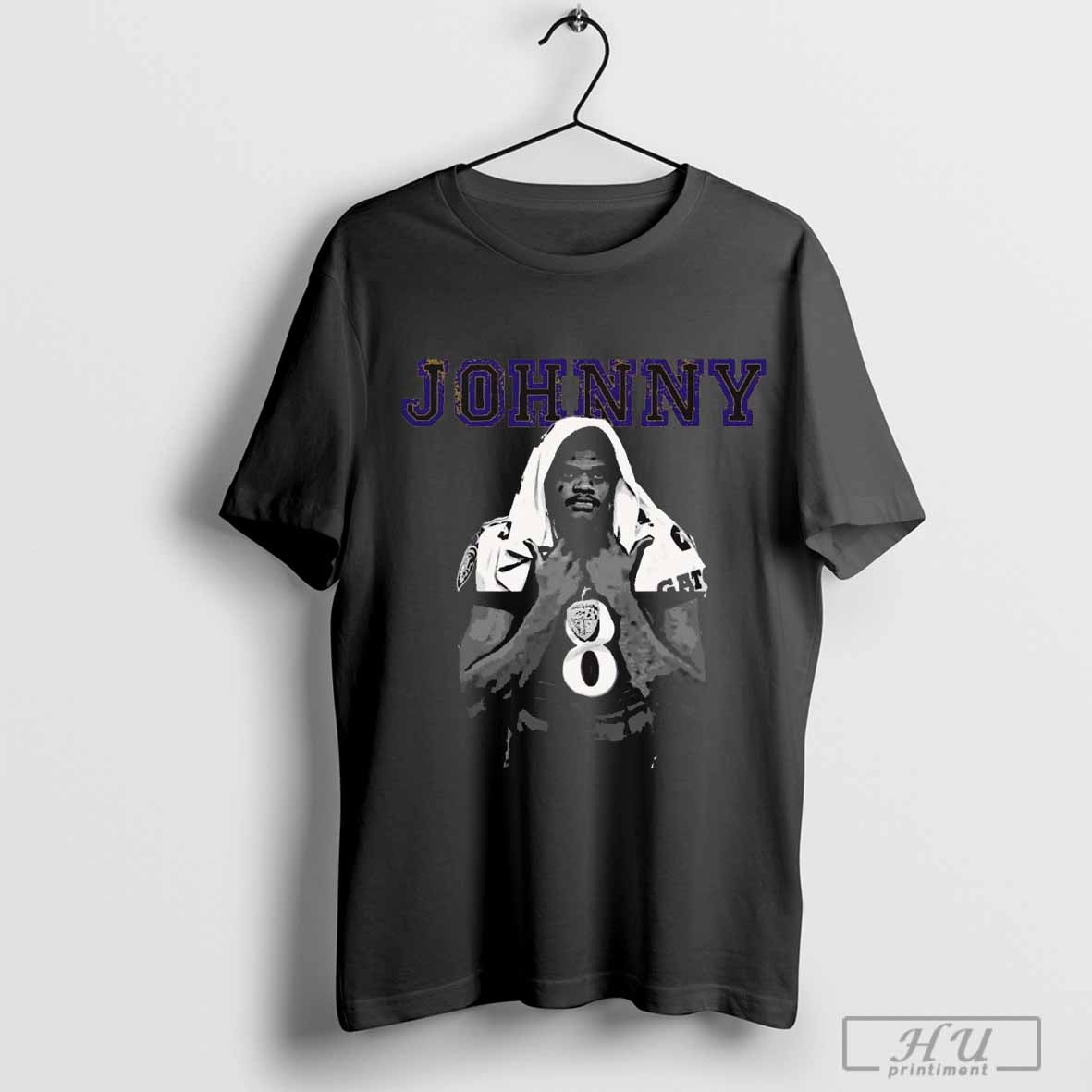 Johnny Lamar Jackson Baltimore Ravens Flexing Sc Top 10 Chain NFL Football T -shirt - Printiment, image size:1181x1181