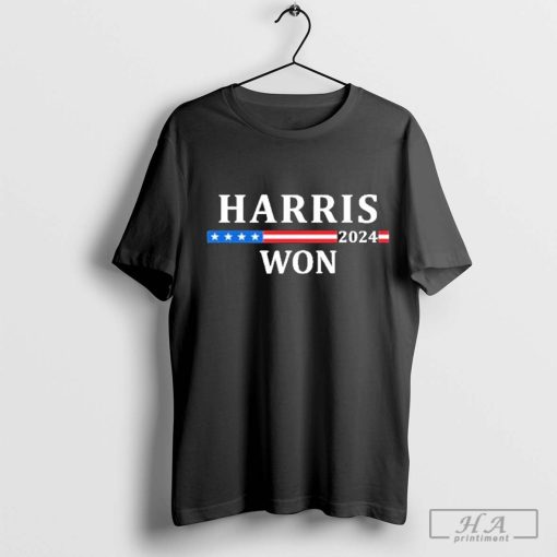 Kamala Harris Won 2024 Election American Flag Harris 2024 T-Shirt