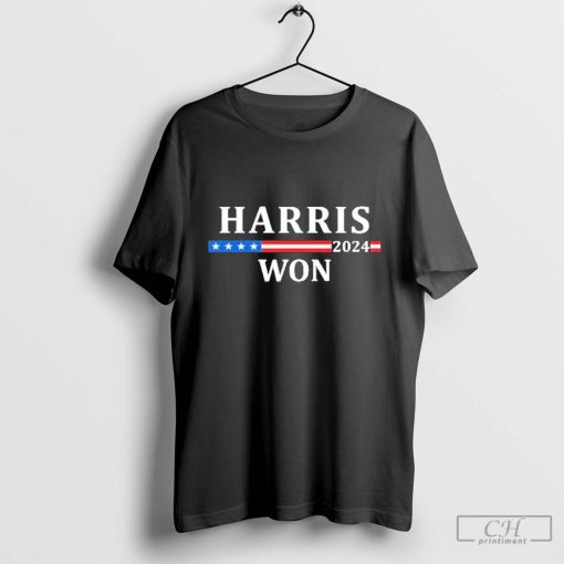 Kamala Harris Won 2024 Election American Flag Harris 2024 T-Shirt