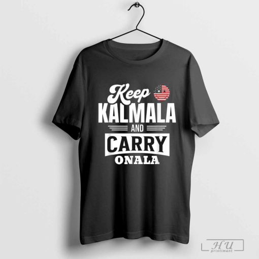 Keep Kalmala And Carry Onala Smiley America Flag T-shirt