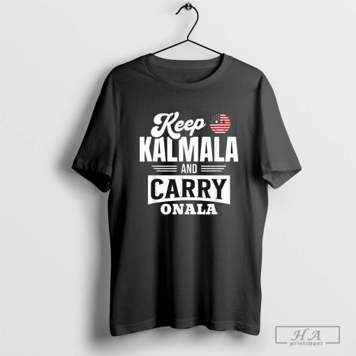 Keep Kalmala And Carry Onala Smiley America Flag T-shirt