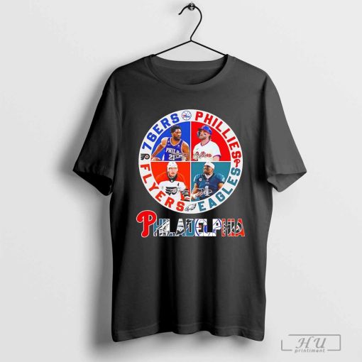 Legends Philadelphia sports 76ers Phillies Eagles Flyers signatures shirt