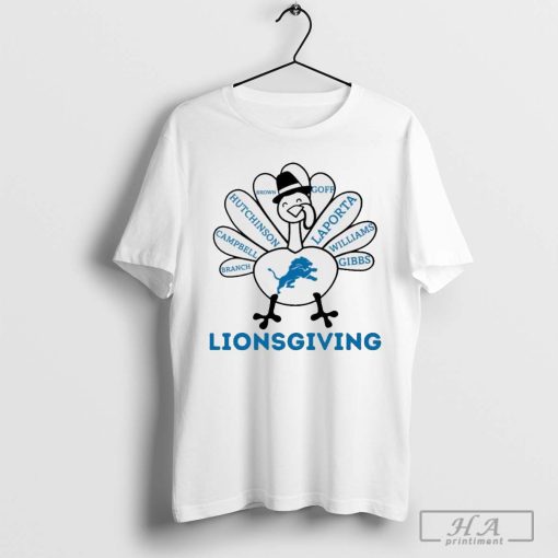 Lionsgiving Branch Campbell Hutchinson Brown Goff Laporta Williams Gibbs Detroit Lions 2024 T-shirt