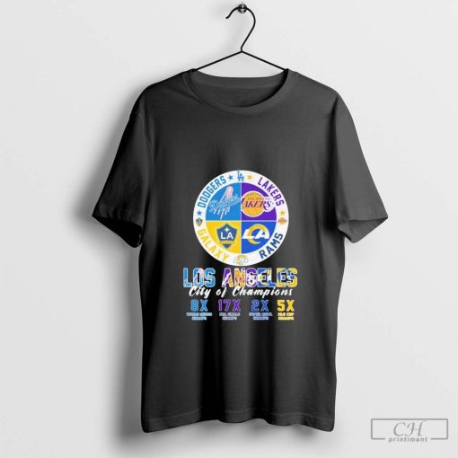 Los Angeles City Of Champions Los Angeles Dodgers x Los Angeles Lakers x Los Angeles Rams x LA Galaxy Unisex T-Shirt