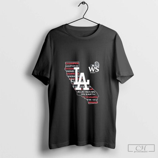 Los Angeles Dodgers 2024 World Series Champions California State map shirt