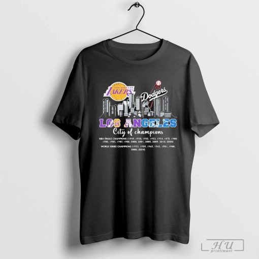 Los Angeles Dodgers Los Angeles Lakers LA City Of Champions 2024 T-Shirt