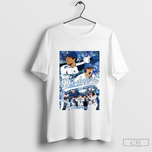 Los Angeles Dodgers MLB Drew up a poster to celebrate their World Series win 2024 t-shirt