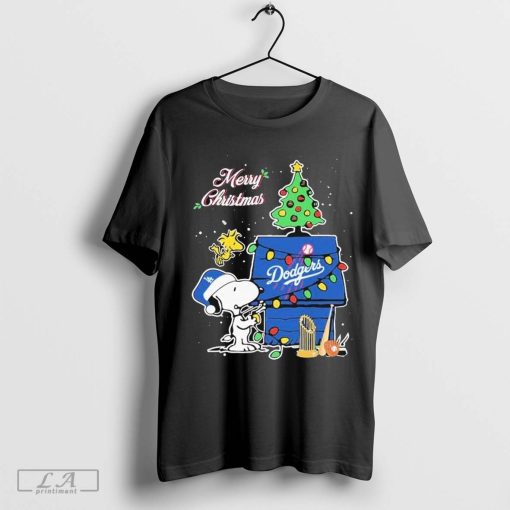 Los Angeles Dodgers Merry Christmas With Snoopy And Woodstock MLB 2024 T- shirt