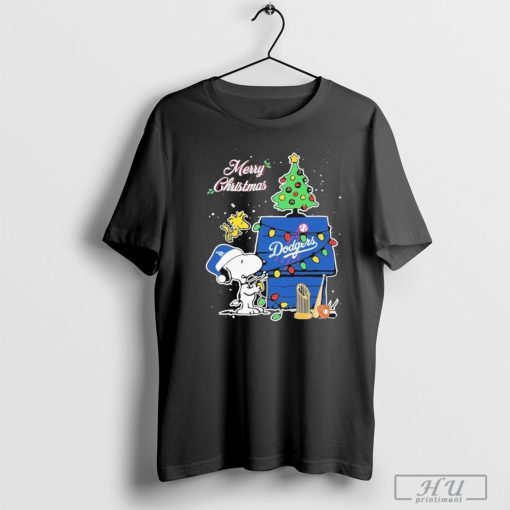 Los Angeles Dodgers Merry Christmas With Snoopy And Woodstock MLB 2024 T-shirts