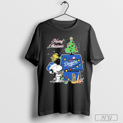 Los Angeles Dodgers Merry Christmas With Snoopy Baby T-Shirt