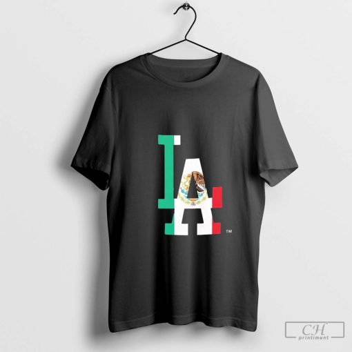 Los Angeles Dodgers Mexico flag logo t-shirt