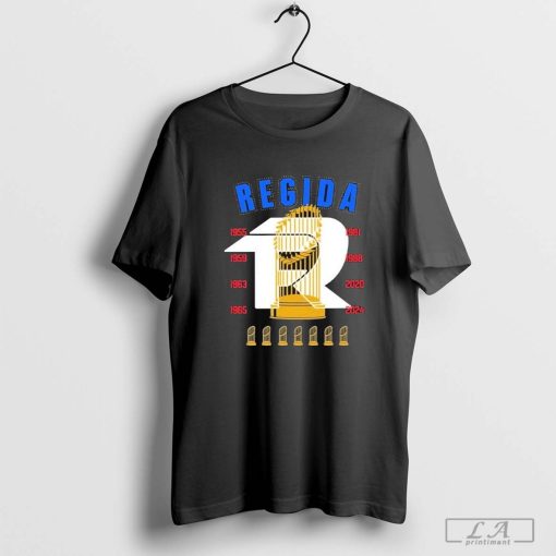 Los Angeles Dodgers X Fuerza Regida 7 Finals 8X Champions MLB 2024 T-Shirt