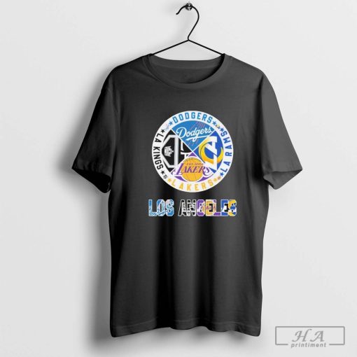 Los Angeles Sports Teams Los Angeles Kings Los Angeles Dodgers Los Angeles Rams and Los Angeles Lakers Logo shirt