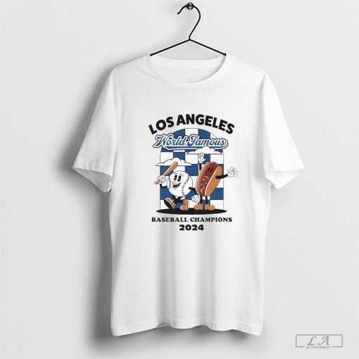 Los Angeles World Famous Baseball Champions Baseball Hotdog T Shirt