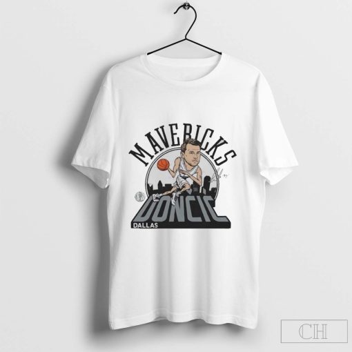 Luka Dončić Ash Dallas Mavericks 2024-25 City Edition Caricature Tri-Blend T-Shirt