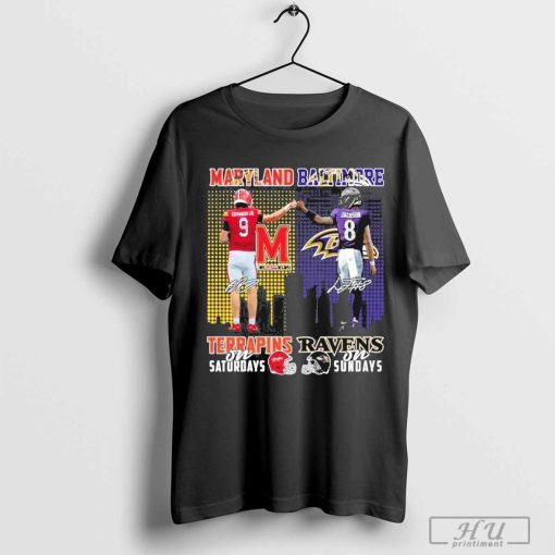 Maryland Terrapins On Saturdays Baltimore Ravens On Sundays T-Shirt