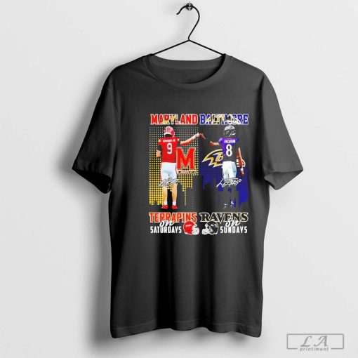 Maryland Terrapins On Saturdays x Baltimore Ravens On Sundays T-Shirt