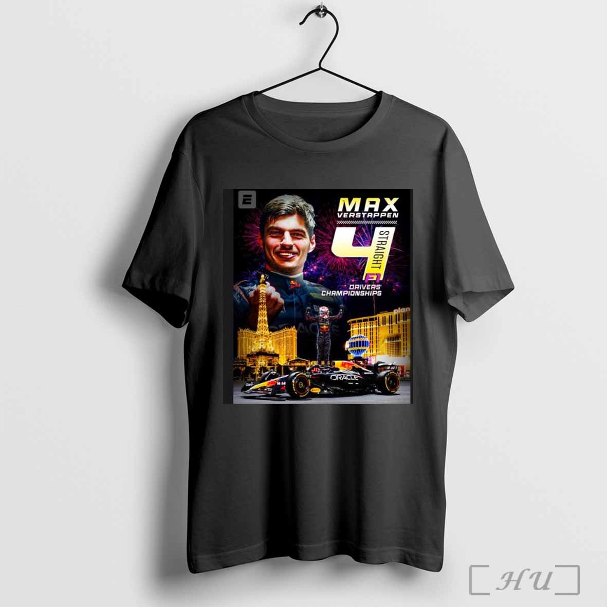 Max Verstappen 4 Straight Drivers Champions Shirt
