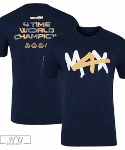 Max Verstappen 4 Time World Champion T-Shirt,Official Mens Formula 1 Apparel & Merchandise