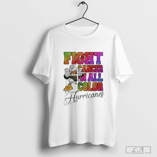 Miami Hurricanes Fight Cancer In All Color Shirt