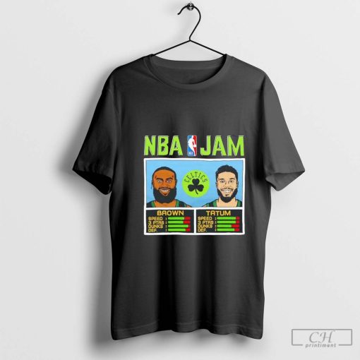 NBA Jam Boston Celtics City Edition Jaylen Brown and Jayson Tatum t-shirt