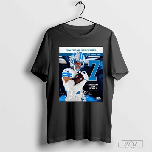 New Franchise Record Amon-Ra St Brown 7 Straight-Games With A Receiving TD Detroit Lions Poster t-shirt