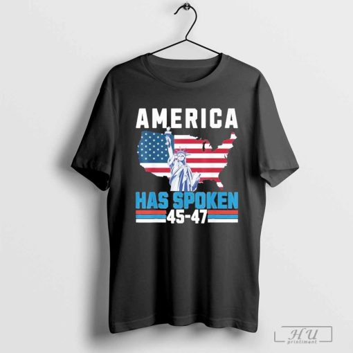 Nice 2024 Usa 45 47 America Has Spoken New President T-Shirt