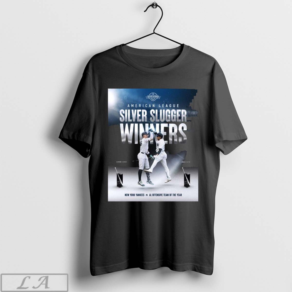 Official Aaron Judge Juan Soto New York Yankees American League Silver Slugger Winners Offensive Team Of The Year Poster T Shirt