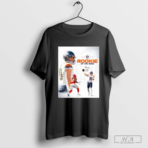 Official Bo Nix NFL Rookie of the Week Denver Broncos Signature Poster t-shirt