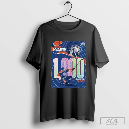 Official Connor McDavid Edmonton 1,000 Career Points Milestone Shirt