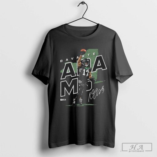 Official Davante Adams New York Jets NFL Football 2024 Player Map Signature T-shirt