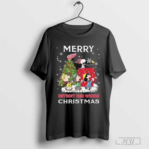 Detroit Red Wings Merry Snoopy Peanuts Christmas Shirt