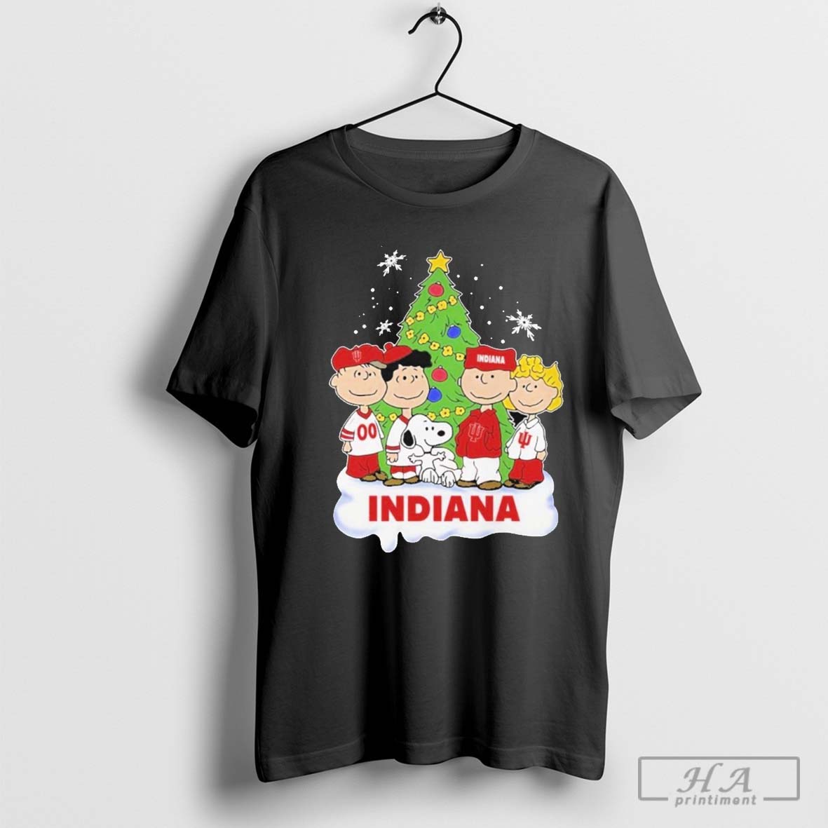 Official Indiana Hoosiers X Snoopy And Friends Christmas T Shirt