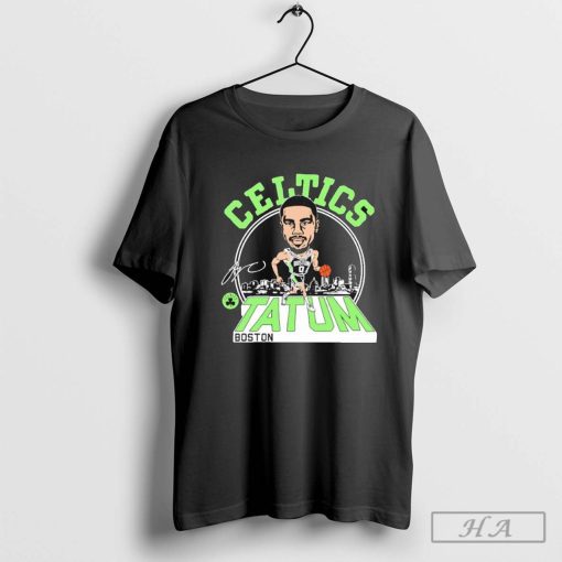 Official Jayson Tatum Boston Celtics 2024-25 City Edition Caricature Tri-Blend Shirt