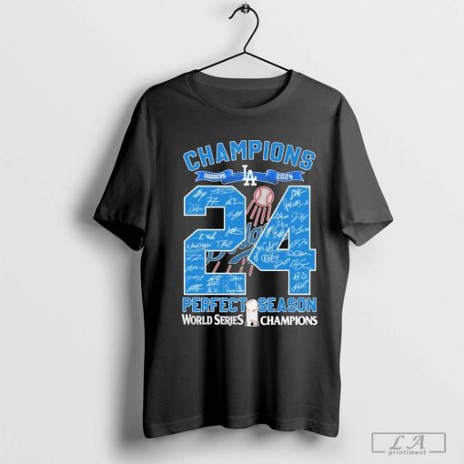 Official Los Angeles Dodgers Champions 2024 Perfect Season World Series Signature Shirt