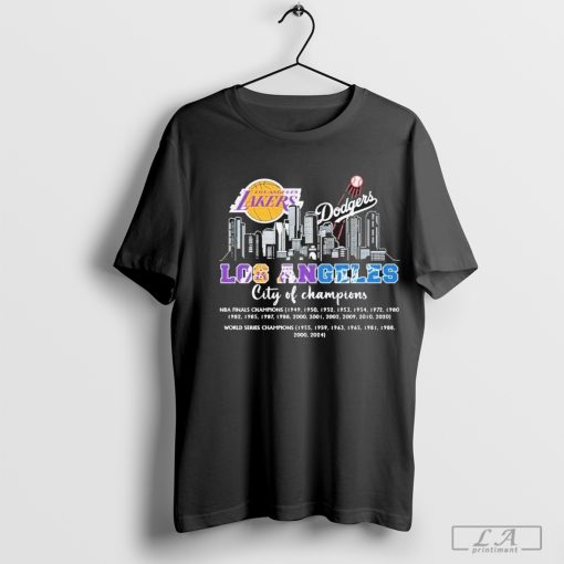 Official Los Angeles Dodgers Los Angeles Lakers LA City Of Champions 2024 Shirt