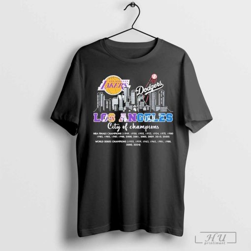 Los Angeles Dodgers Los Angeles Lakers LA City Of Champions 2024 T-Shirt