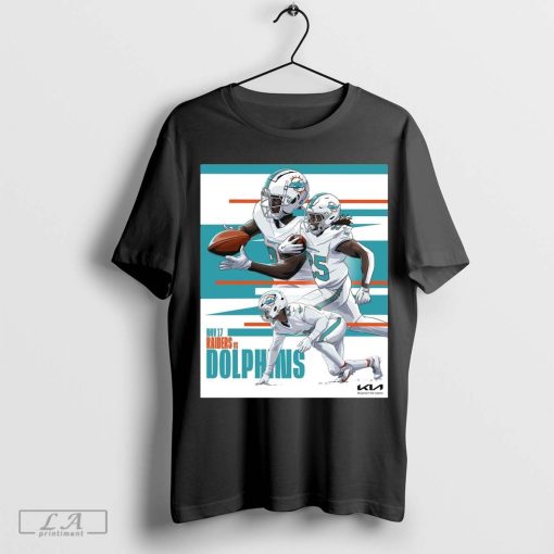 Official Matchup Las Vegas Raiders vs Miami Dolphins NFL 2024 Nov 17 Poster t-shirt