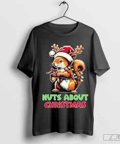 Official Nuts About Christmas Funny Squirrel T-Shirt