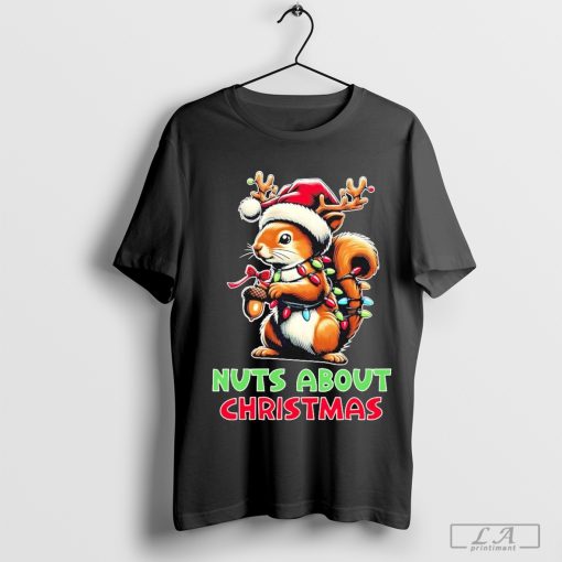 Official Nuts About Christmas Funny Squirrel T-Shirt