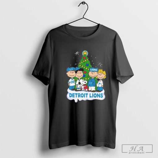 Official Peanuts Character Detroit Lions Merry Christmas 2024 Shirt